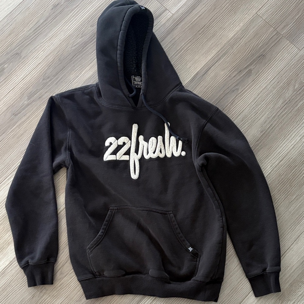 22Fresh Charcoal Hoodie with White Logo